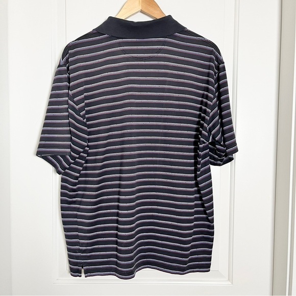Greg Norman Fine Egyptian Cotton Blend Black w/ Stripes Golf Polo Shirt - Medium - Picture 6 of 12